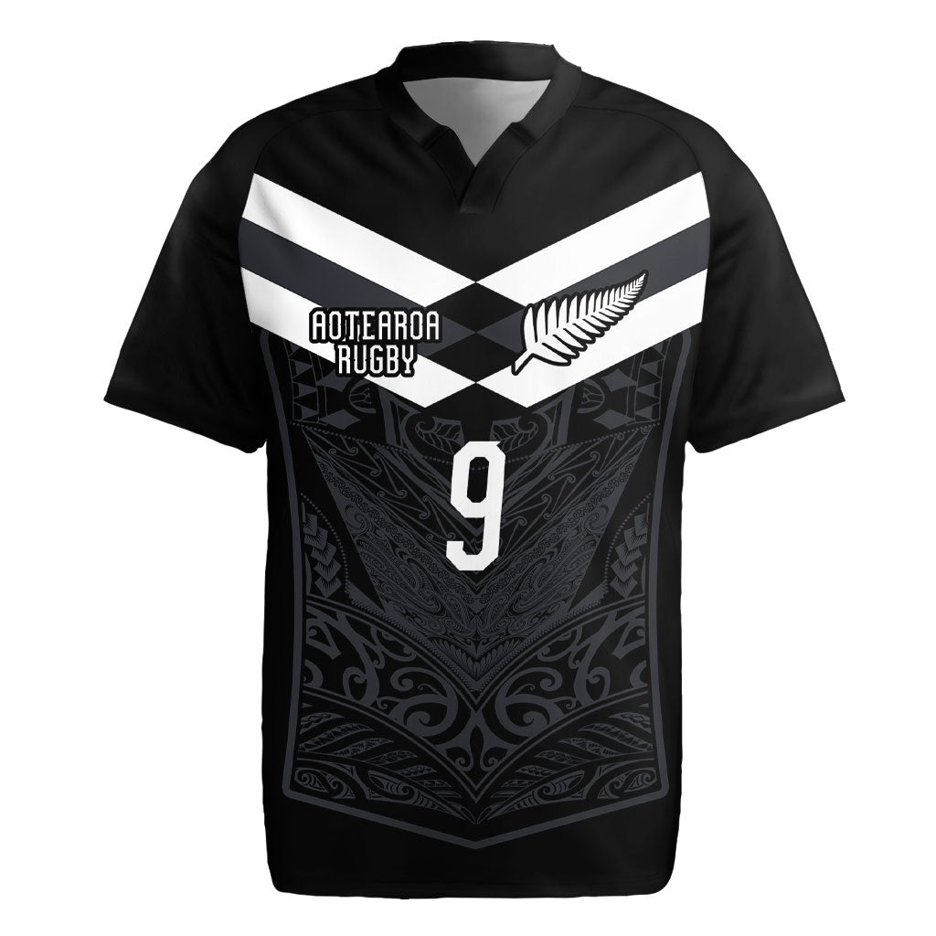 Aotearoa Rugby Custom Rugby Jersey Maori Tribal Motifs Stripes-Sporty Style