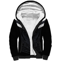 Aotearoa Rugby Custom Sherpa Hoodie Maori Tribal Motifs Stripes-Sporty Style LT03 Unisex Black - Polynesian Pride