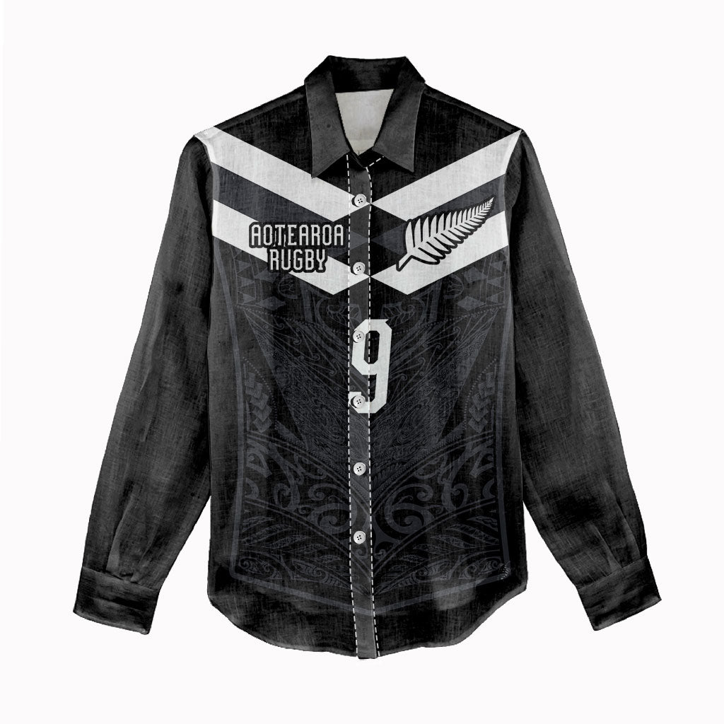 Aotearoa Rugby Custom Women Casual Shirt Maori Tribal Motifs Stripes-Sporty Style LT03 - Polynesian Pride