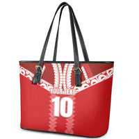 Custom Tahiti Football Polynesian Pattern Leather Tote Bag