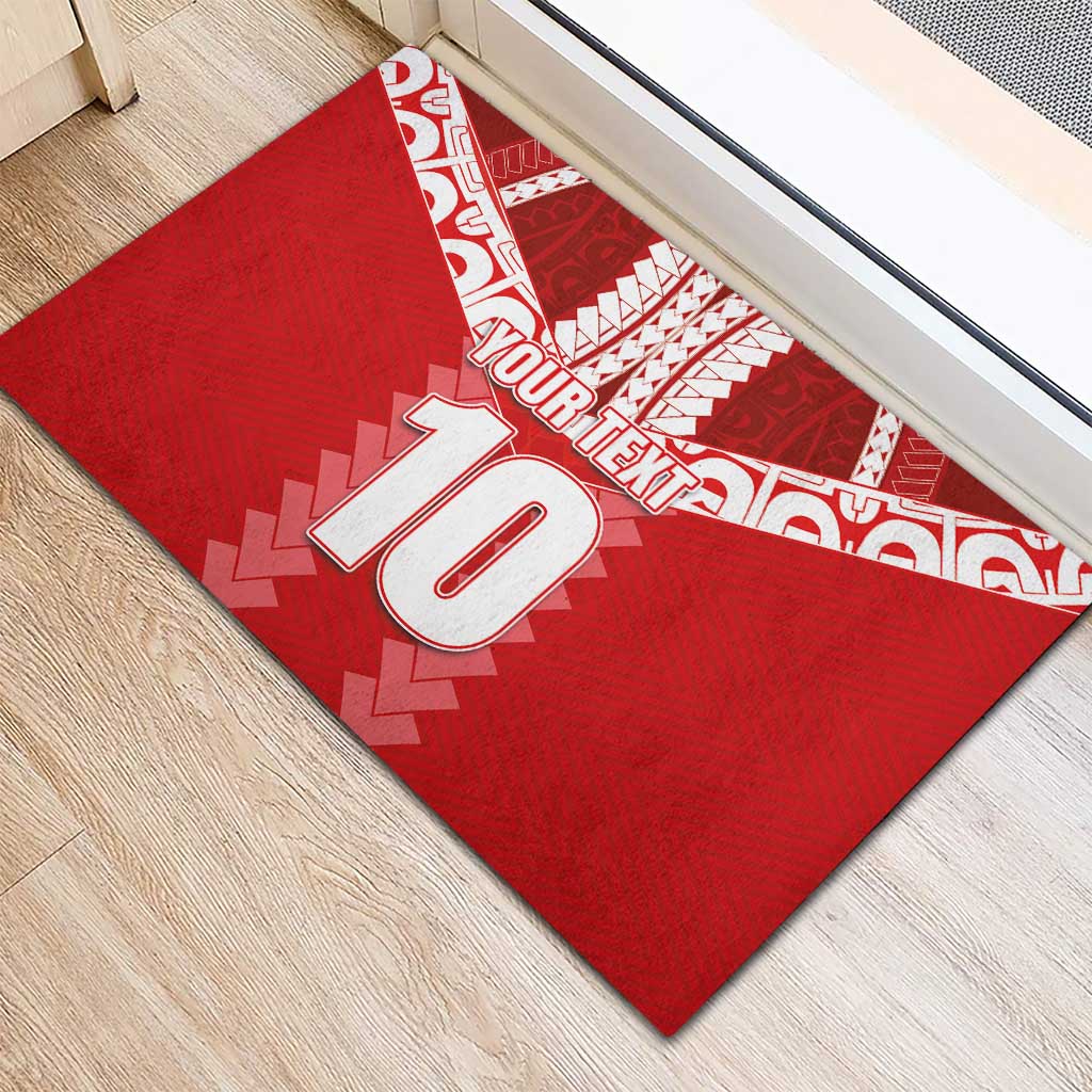 Custom Tahiti Football Polynesian Pattern Rubber Doormat