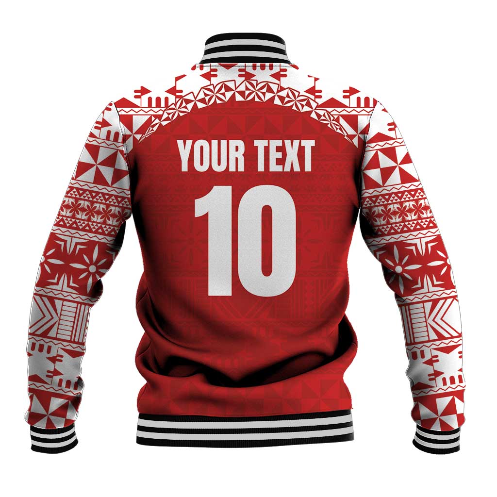 Custom Tonga Football Ngatu Tribal Tattoo Baseball Jacket