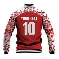 Custom Tonga Football Ngatu Tribal Tattoo Baseball Jacket