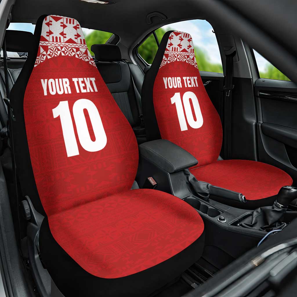 Custom Tonga Football Ngatu Tribal Tattoo Car Seat Cover LT03 One Size Red - Polynesian Pride