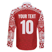 Custom Tonga Football Ngatu Tribal Tattoo Family Matching Off Shoulder Short Dress and Hawaiian Shirt LT03 - Polynesian Pride