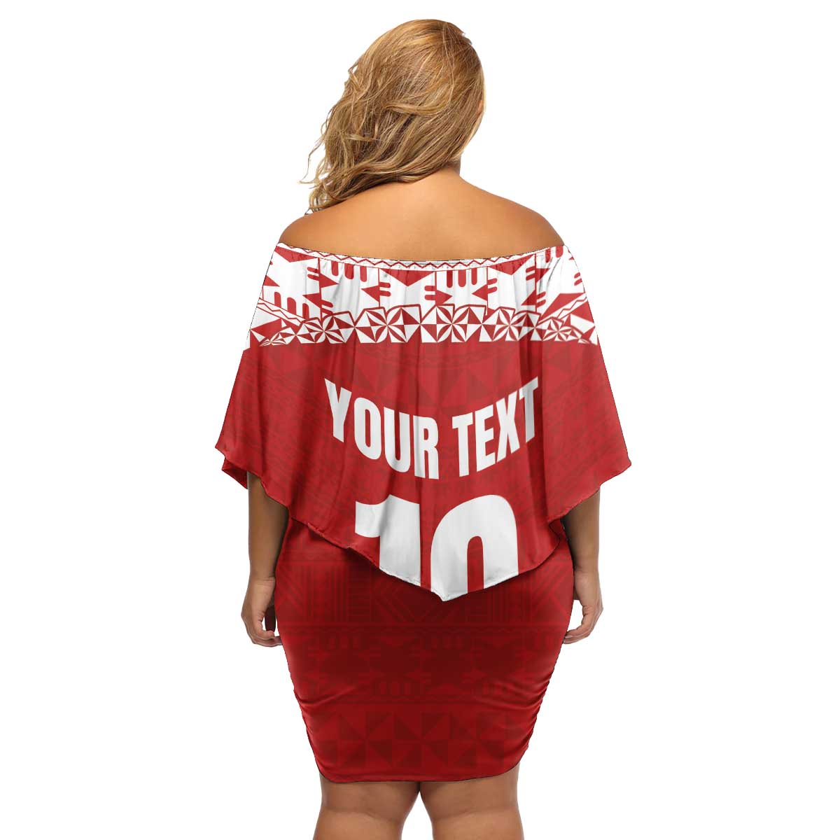 Custom Tonga Football Ngatu Tribal Tattoo Family Matching Off Shoulder Short Dress and Hawaiian Shirt LT03 - Polynesian Pride