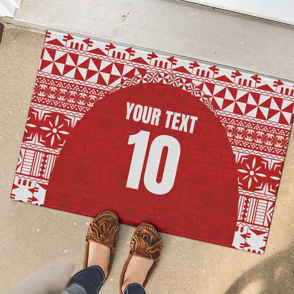Custom Tonga Football Ngatu Tribal Tattoo Rubber Doormat