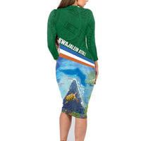 Marshall Islands Kwajalein Atoll Family Matching Long Sleeve Bodycon Dress and Hawaiian Shirt Polynesian Pattern and Undersea Animals LT03 - Polynesian Pride