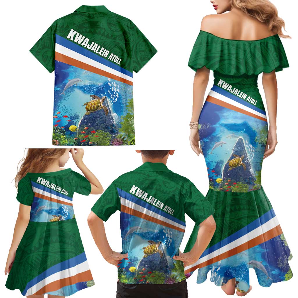 Marshall Islands Kwajalein Atoll Family Matching Mermaid Dress and Hawaiian Shirt Polynesian Pattern and Undersea Animals LT03 - Polynesian Pride