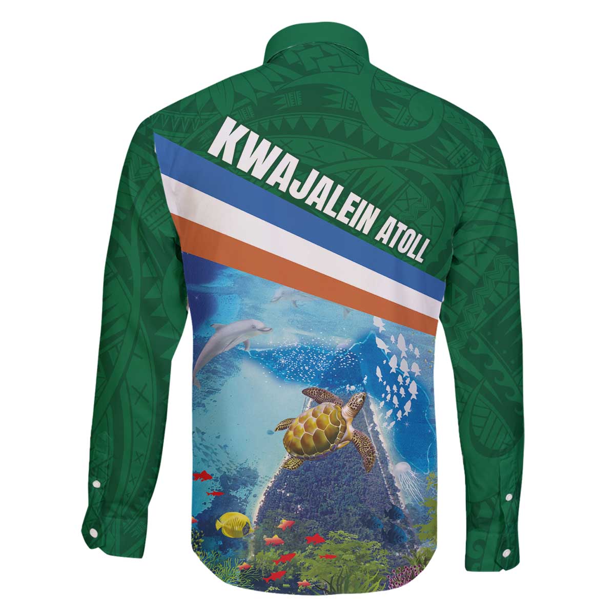 Marshall Islands Kwajalein Atoll Family Matching Off The Shoulder Long Sleeve Dress and Hawaiian Shirt Polynesian Pattern and Undersea Animals LT03 - Polynesian Pride