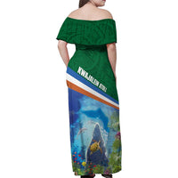 Marshall Islands Kwajalein Atoll Family Matching Off Shoulder Maxi Dress and Hawaiian Shirt Polynesian Pattern and Undersea Animals LT03 - Polynesian Pride