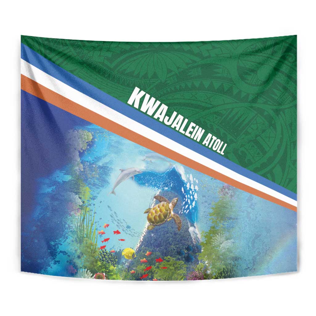 Marshall Islands Kwajalein Atoll Tapestry Polynesian Pattern and Undersea Animals