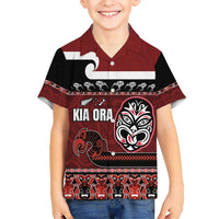 New Zealand Culture Hawaiian Shirt Kia Ora Aotearoa Moko Tattoo Mask with Waka and Maori Art Pattern LT03 - Polynesian Pride