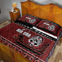 New Zealand Culture Quilt Bed Set Kia Ora Aotearoa Moko Tattoo Mask with Waka and Maori Art Pattern LT03 - Polynesian Pride