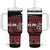 New Zealand Culture Tumbler With Handle Kia Ora Aotearoa Moko Tattoo Mask with Waka and Maori Art Pattern