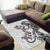New Zealand Gecko Maori Art Tattoo Area Rug White Color