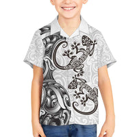 New Zealand Gecko Maori Art Tattoo Hawaiian Shirt White Color