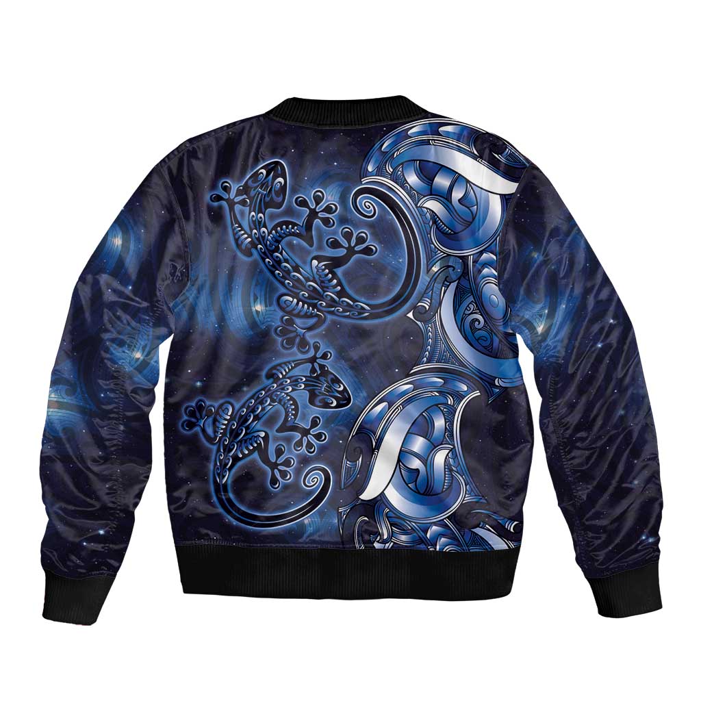 New Zealand Gecko Maori Art Tattoo Bomber Jacket Matariki Mode