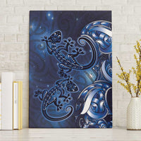 New Zealand Gecko Maori Art Tattoo Canvas Wall Art Matariki Mode LT03 Without Frame Blue - Polynesian Pride