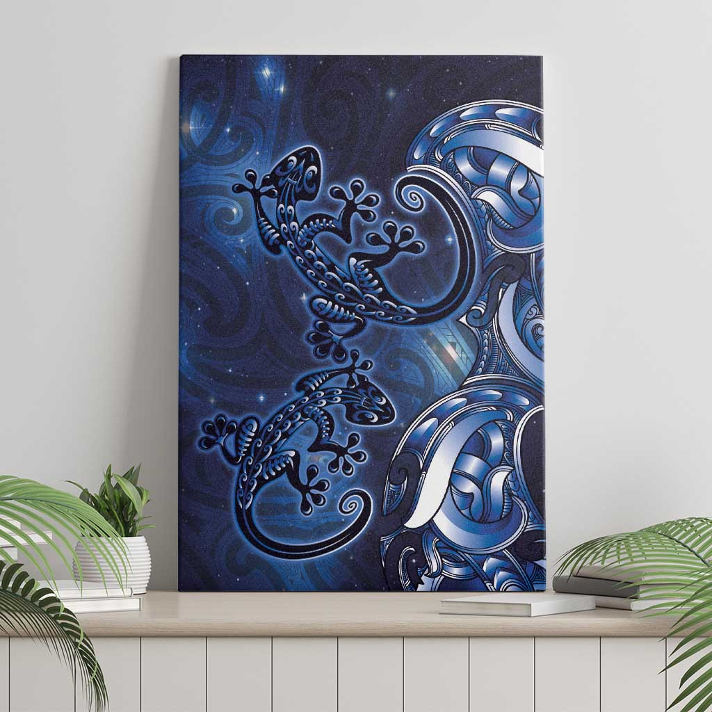 New Zealand Gecko Maori Art Tattoo Canvas Wall Art Matariki Mode LT03 - Polynesian Pride
