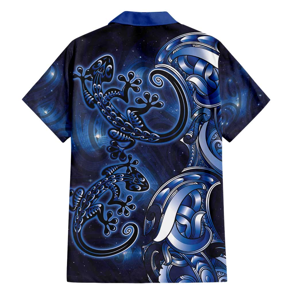 New Zealand Gecko Maori Art Tattoo Family Matching Summer Maxi Dress and Hawaiian Shirt Matariki Mode LT03 - Polynesian Pride