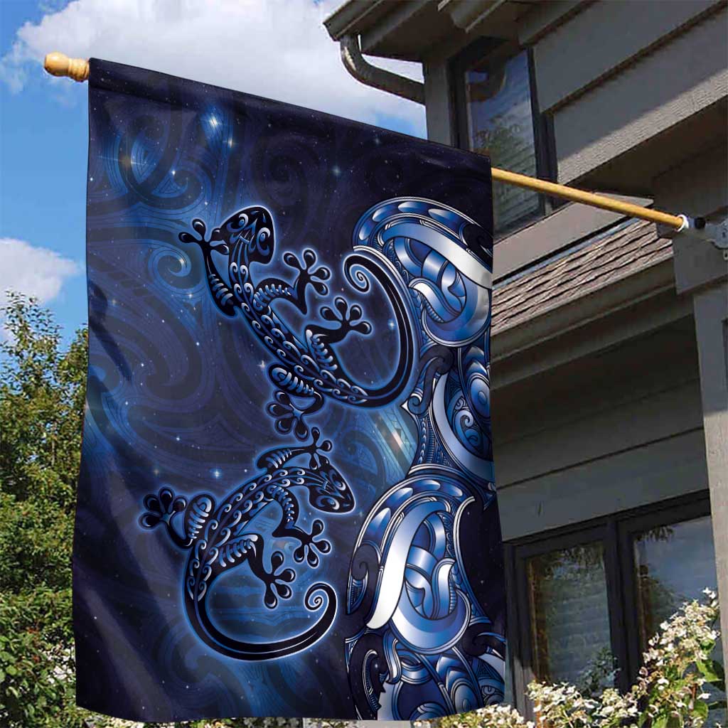 New Zealand Gecko Maori Art Tattoo Garden Flag Matariki Mode LT03 - Polynesian Pride