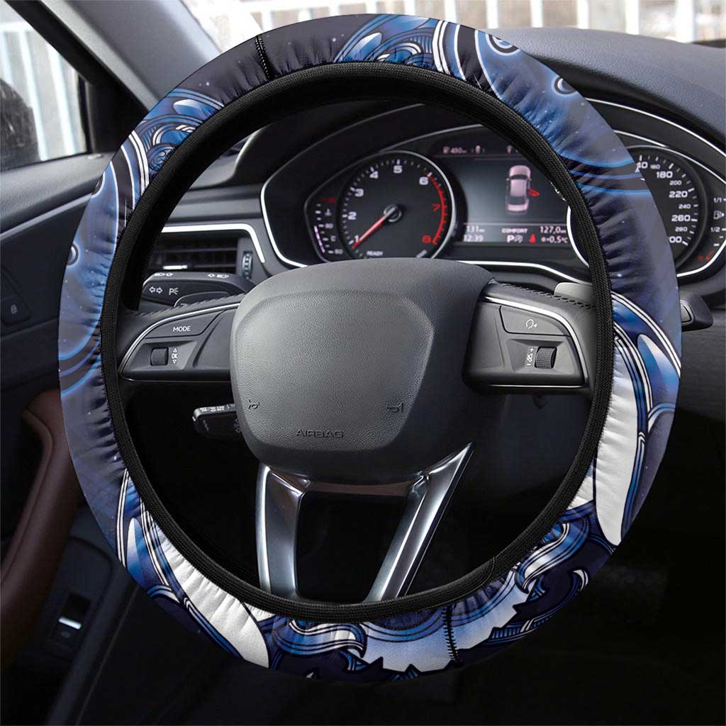 New Zealand Gecko Maori Art Tattoo Steering Wheel Cover Matariki Mode
