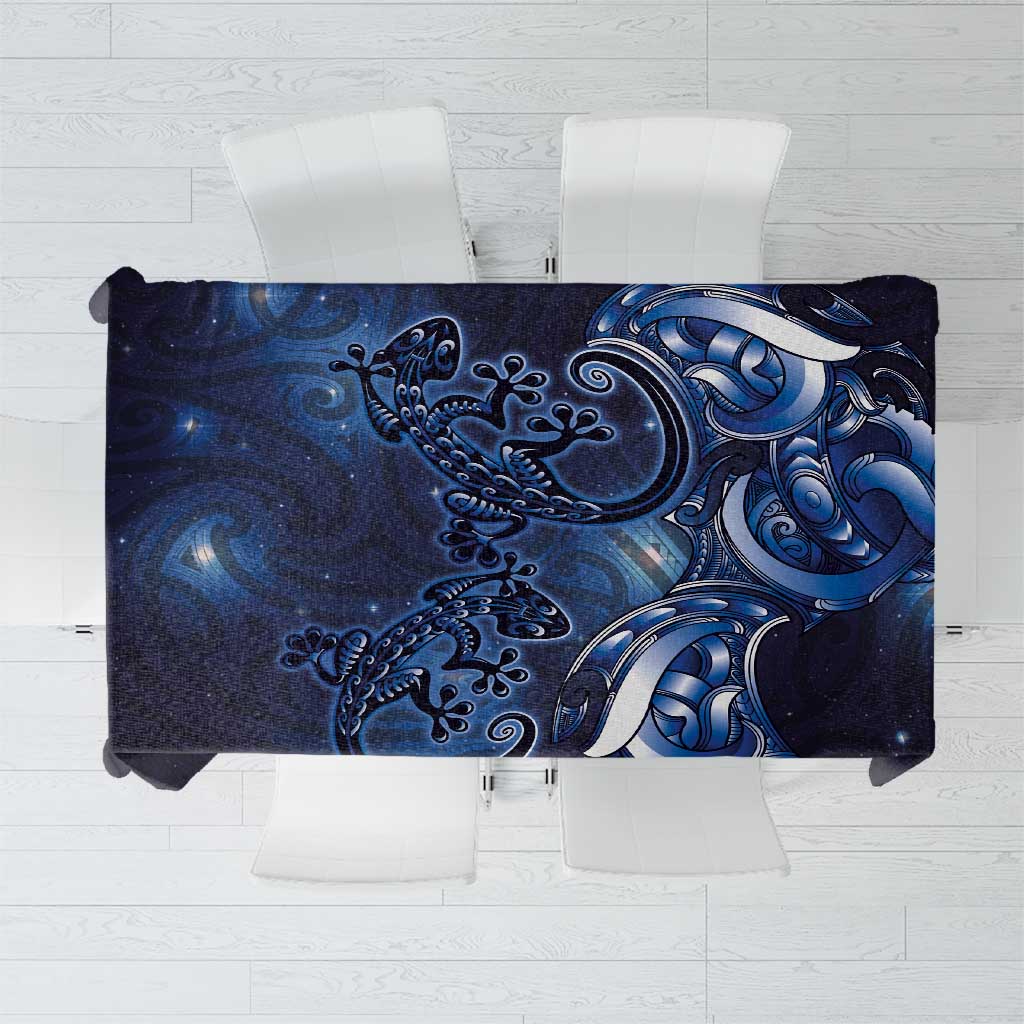 New Zealand Gecko Maori Art Tattoo Tablecloth Matariki Mode LT03 Blue - Polynesian Pride