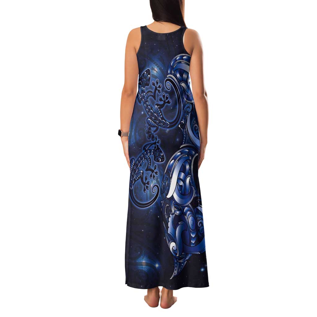 New Zealand Gecko Maori Art Tattoo Tank Maxi Dress Matariki Mode