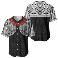 Samoan Traditional Art Tattoos Baseball Jersey Tatau Tribal Motifs with Ula Fala Black - Polynesian Pride
