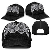 Samoan Traditional Art Tattoos Baseball Net Cap Tatau Tribal Motifs with Ula Fala Black - Polynesian Pride