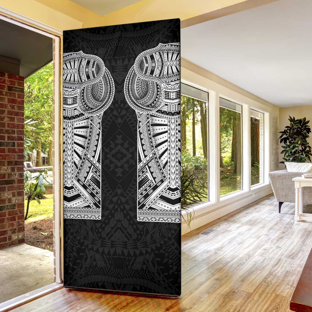 Samoan Traditional Art Tattoos Door Cover Tatau Tribal Motifs with Ula Fala Black LT03 - Polynesian Pride