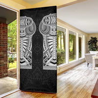 Samoan Traditional Art Tattoos Door Cover Tatau Tribal Motifs with Ula Fala Black LT03 - Polynesian Pride
