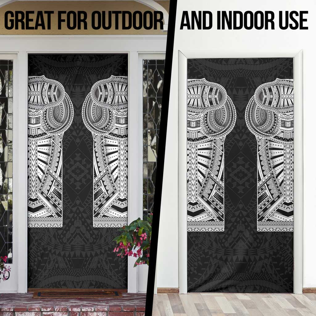 Samoan Traditional Art Tattoos Door Cover Tatau Tribal Motifs with Ula Fala Black LT03 - Polynesian Pride