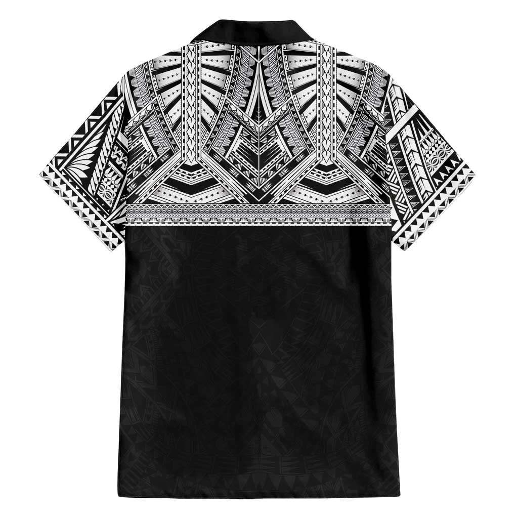 Samoan Traditional Art Tattoos Family Matching Summer Maxi Dress and Hawaiian Shirt Tatau Tribal Motifs with Ula Fala Black LT03 - Polynesian Pride
