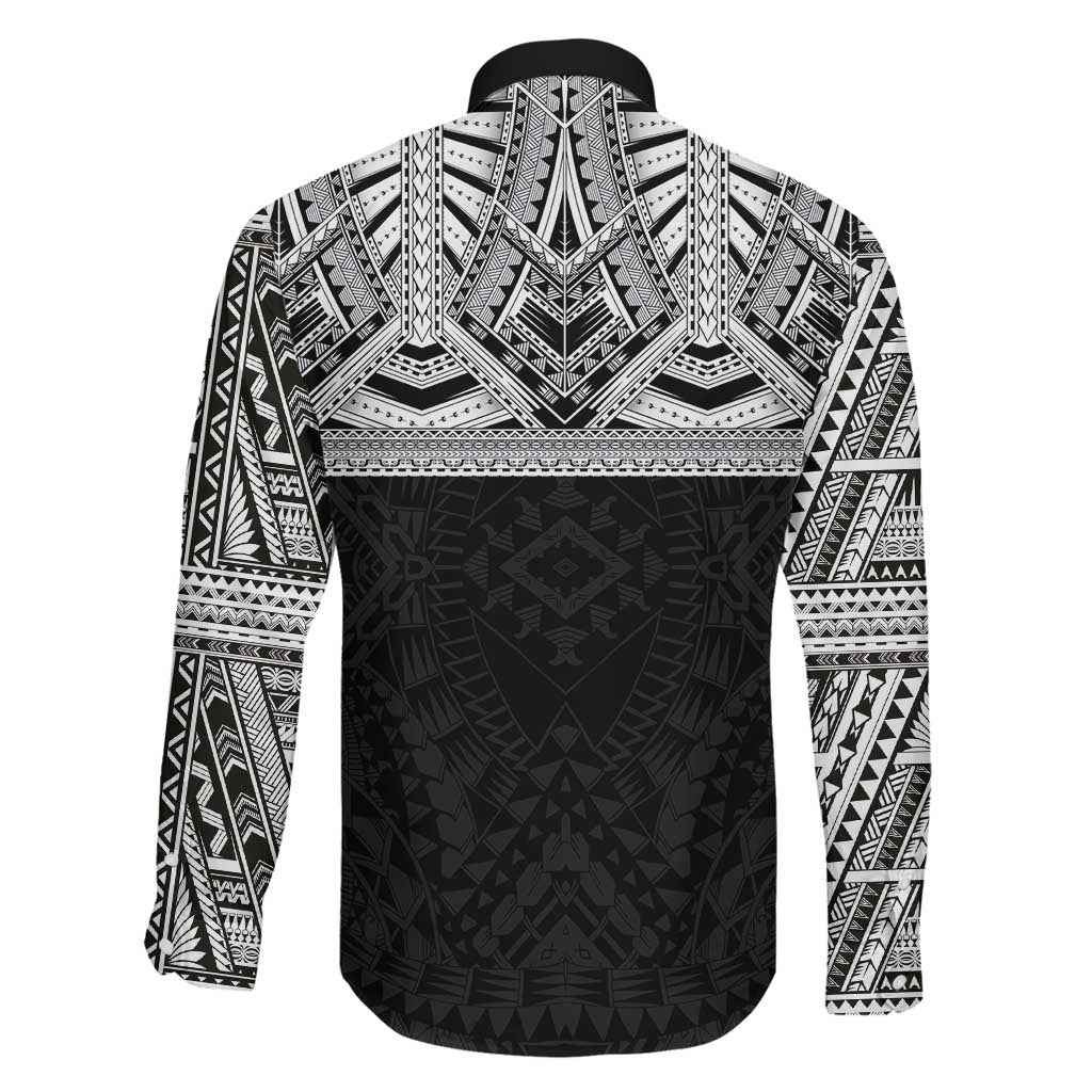 Samoan Traditional Art Tattoos Family Matching Tank Maxi Dress and Hawaiian Shirt Tatau Tribal Motifs with Ula Fala Black LT03 - Polynesian Pride