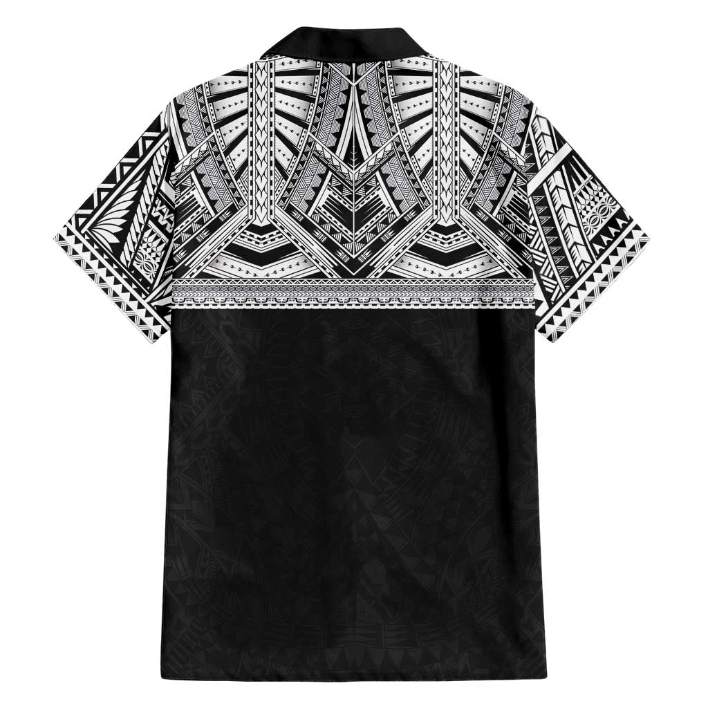 Samoan Traditional Art Tattoos Hawaiian Shirt Tatau Tribal Motifs with Ula Fala Black LT03 - Polynesian Pride