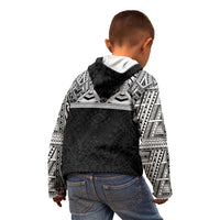 Samoan Traditional Art Tattoos Kid Hoodie Tatau Tribal Motifs with Ula Fala Black LT03 - Polynesian Pride