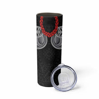Samoan Traditional Art Tattoos Skinny Tumbler Tatau Tribal Motifs with Ula Fala Black LT03 - Polynesian Pride