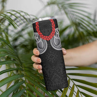 Samoan Traditional Art Tattoos Skinny Tumbler Tatau Tribal Motifs with Ula Fala Black LT03 - Polynesian Pride