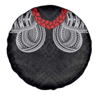 Samoan Traditional Art Tattoos Spare Tire Cover Tatau Tribal Motifs with Ula Fala Black LT03 - Polynesian Pride