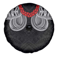 Samoan Traditional Art Tattoos Spare Tire Cover Tatau Tribal Motifs with Ula Fala Black LT03 - Polynesian Pride