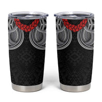 Samoan Traditional Art Tattoos Tumbler Cup Tatau Tribal Motifs with Ula Fala Black LT03 Black - Polynesian Pride