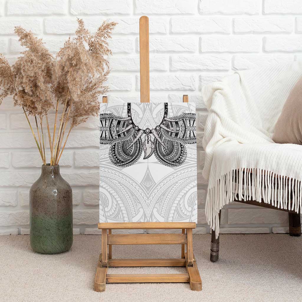 Samoan Traditional Art Tattoos Canvas Wall Art Tatau Tribal Motifs with Ula Nifo White - Polynesian Pride