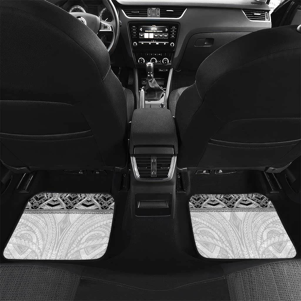 Samoan Traditional Art Tattoos Car Mats Tatau Tribal Motifs with Ula Nifo White - Polynesian Pride