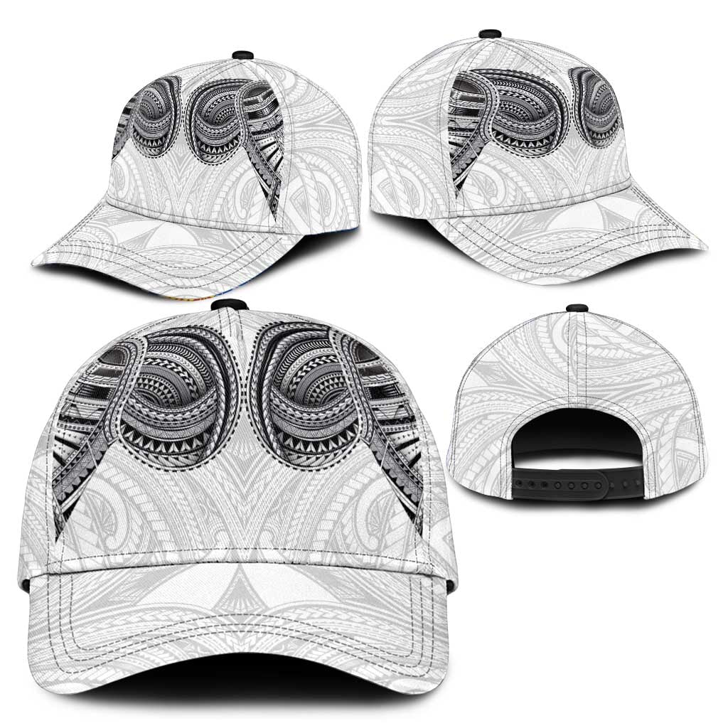 Samoan Traditional Art Tattoos Classic Cap Tatau Tribal Motifs with Ula Nifo White - Polynesian Pride
