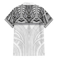 Samoan Traditional Art Tattoos Family Matching Mermaid Dress and Hawaiian Shirt Tatau Tribal Motifs with Ula Nifo White LT03 - Polynesian Pride