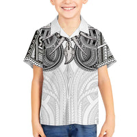 Samoan Traditional Art Tattoos Hawaiian Shirt Tatau Tribal Motifs with Ula Nifo White - Polynesian Pride