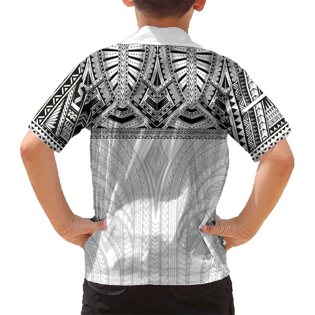 Samoan Traditional Art Tattoos Hawaiian Shirt Tatau Tribal Motifs with Ula Nifo White - Polynesian Pride