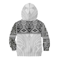 Samoan Traditional Art Tattoos Kid Hoodie Tatau Tribal Motifs with Ula Nifo White LT03 - Polynesian Pride